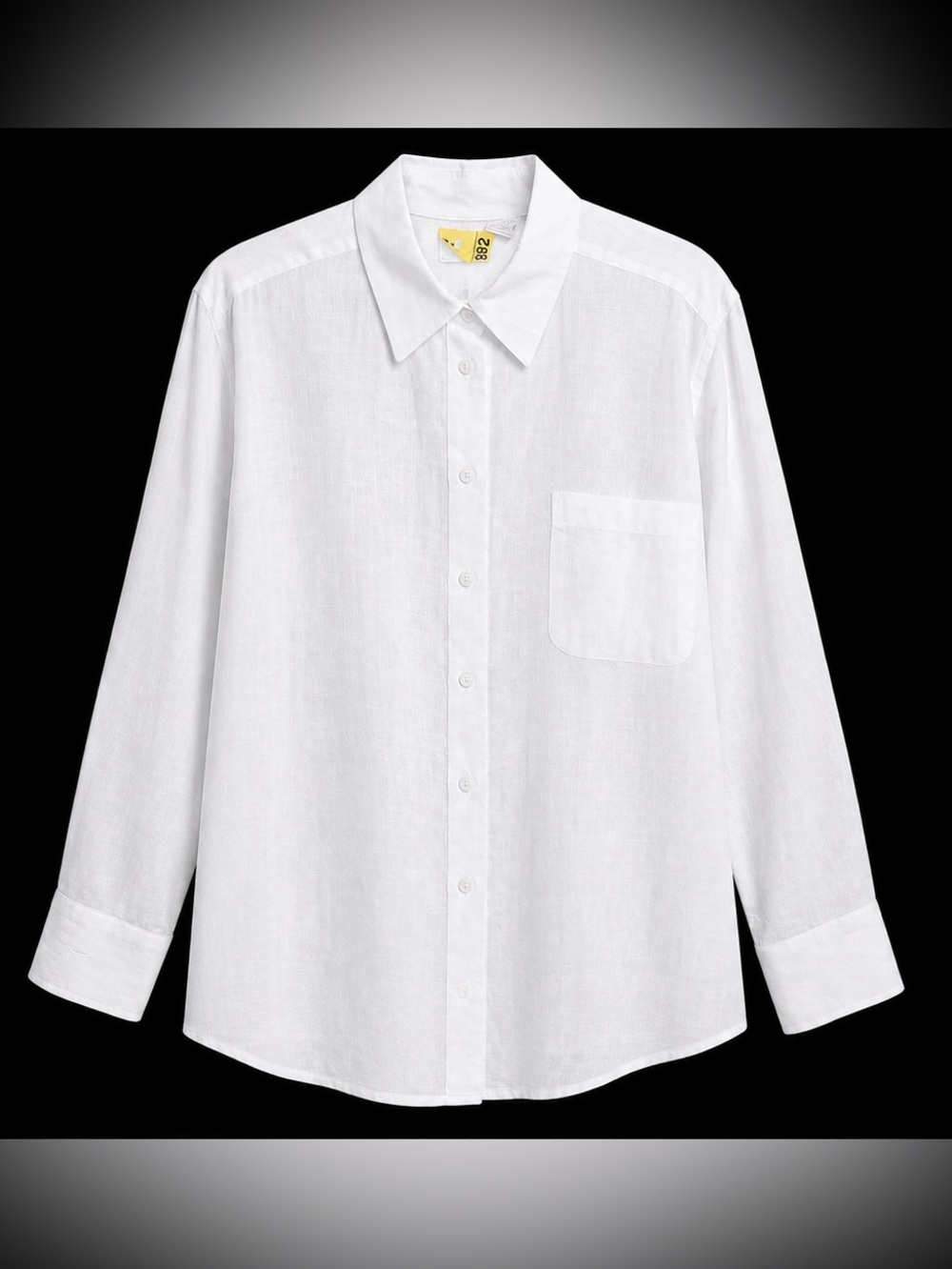 ELIZABETH by Liz Claiborne 
Classic Ivory Linen Button Down Shirt, Size 16